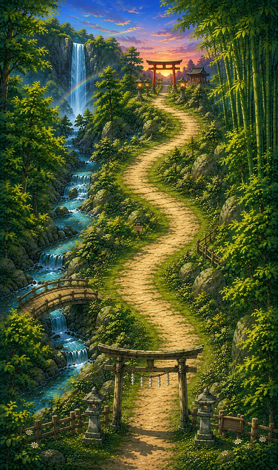 夏の旅のステージ背景